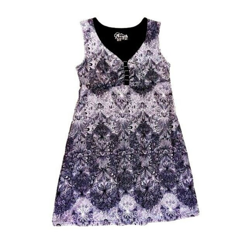 Gerry Gray Black Sleeveless Sundress  Active Summer Sport Dress Womens Small